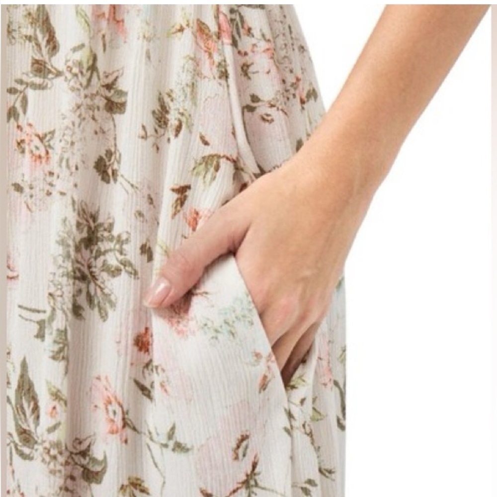 Frye Women's Button Front Floral Maxi Dress in White and Pink Size M - Picture 2 of 10